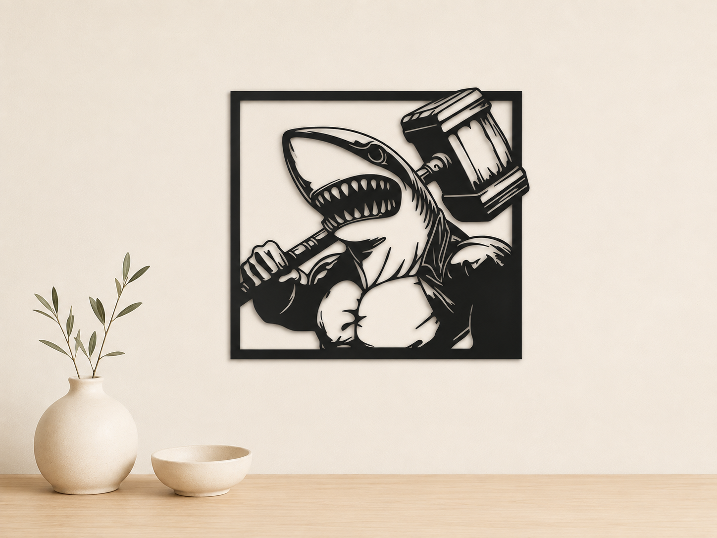 Настінне панно «Shark Drummer»